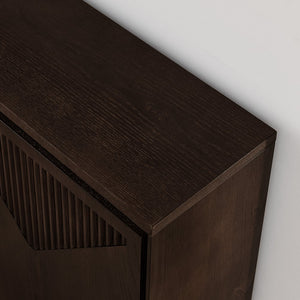 English Elm Mid Century Modern V-Shape Storage Cabinet - Stylish Buffet With Versatile Use For Home & Office Spaces W1801P362146