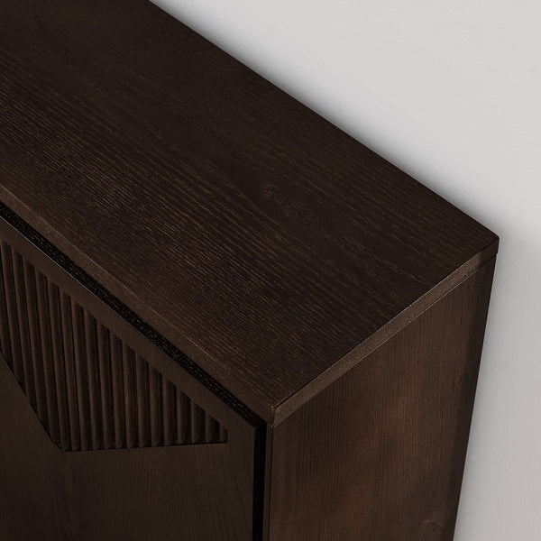 English Elm Mid Century Modern V-Shape Storage Cabinet - Stylish Buffet With Versatile Use For Home & Office Spaces W1801P362146