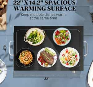 English Elm Electric Stainless Steel Warming Tray with Tempered Glass Top for Buffet Entertaining T3971P430553