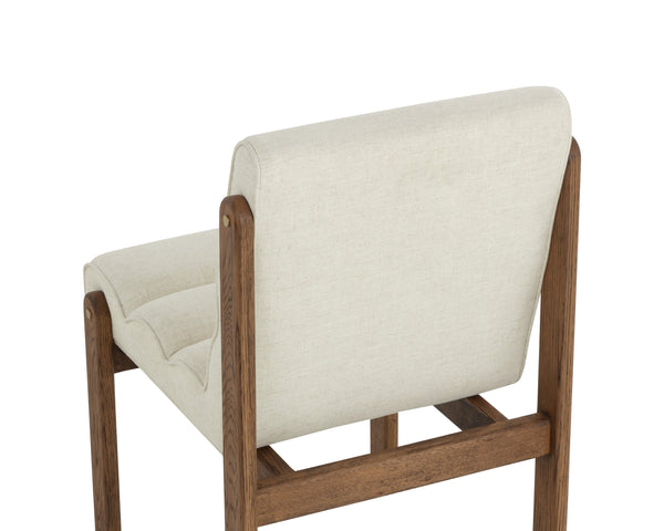 Sunpan Bertie Dining Chair - Elegant Geralt Linen Upholstery With Solid Oak Frame For Modern Gatherings Cream Fabric 111953