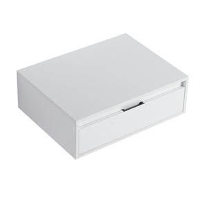 English Elm 24" Glossy White Bathroom Cabinet Floating Vanity with Soft-Close Drawer, Plywood Storage, KD-Packed W999P327472