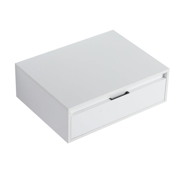 English Elm 24" Glossy White Bathroom Cabinet Floating Vanity with Soft-Close Drawer, Plywood Storage, KD-Packed W999P327472