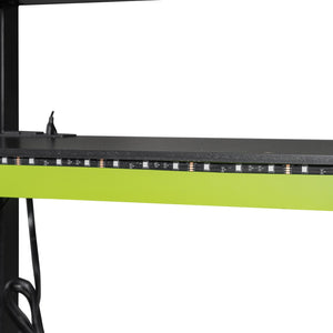 English Elm Full Size Gaming Loft Bed with Rgb Lighting Desk Wardrobe and Built-in Storage Green LT100261AAG