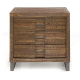 Rustic Reclaimed Oak Nightstand with 3 Drawers, Felt Lined Top Drawer, Metal Hardware - 28.50 x 18.50 x 28.50