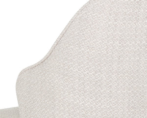 Sunpan Bretta Swivel Dining Chair - Stylish Performance Fabric with Durable Black Iron Base for Modern Spaces Moto Stucco