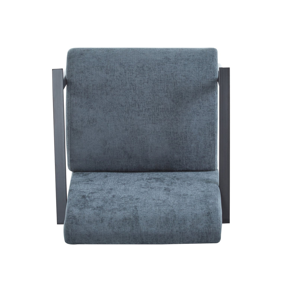 English Elm Christopher Knight Home® - [Set of 2] Modern Lounge Chair with Polyester Upholstery and Metal Frame for Compact Living Spaces Blue Gray N767P236501G_2
