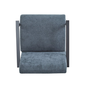 English Elm Christopher Knight Home® - [Set of 2] Modern Lounge Chair with Polyester Upholstery and Metal Frame for Compact Living Spaces Blue Gray N767P236501G_2