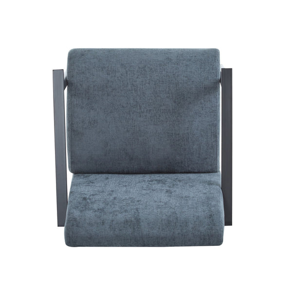 English Elm Christopher Knight Home® - [Set of 2] Modern Lounge Chair with Polyester Upholstery and Metal Frame for Compact Living Spaces Blue Gray N767P236501G_2