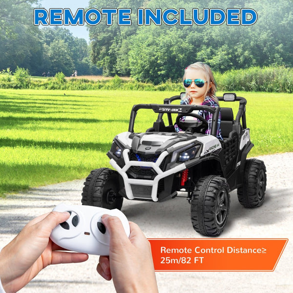 English Elm Qaba 24v Two Seat Kids Ride on Car with Dual Motors Spring Suspension Remote W2225P249871