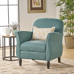 English Elm Christopher Knight Home® - CHAIR modern fabric lounge seat with compact 28.5x28.25x20.75 in dimensions, cozy supportive design Teal 63566.00TTWD