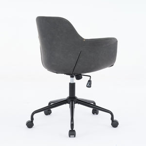 English Elm Mid-Century Minimalist Office Chair with Recline, Adjustable Ergonomic Support and Wide Stable Base Black W1143P173516