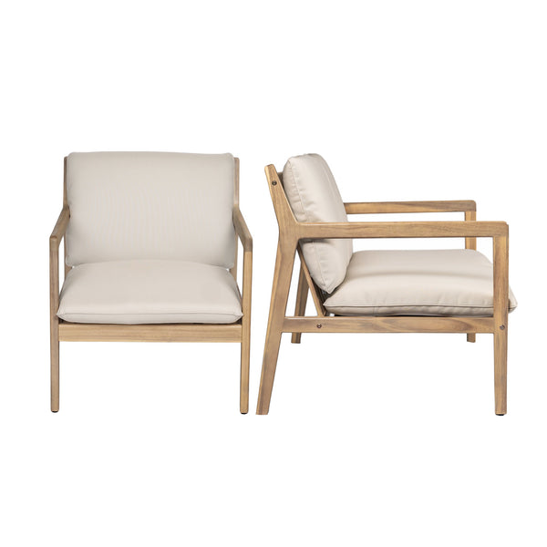 English Elm Christopher Knight Home® - Outdoor 29" Seat Height Aluminum Barstools with Rope Scallop Backrest, Rust-Resistant Patio Set Light Teak N772P247684L