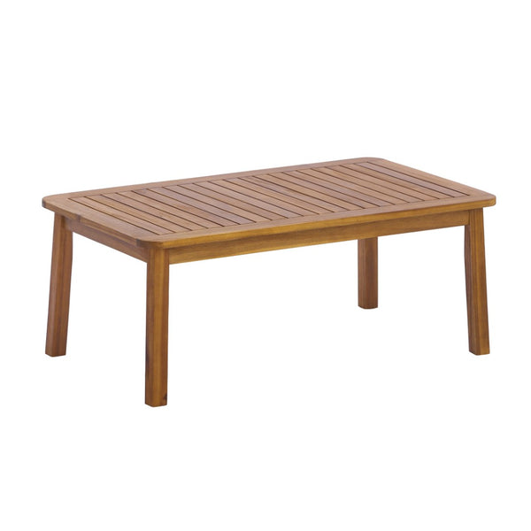 English Elm 2-pieces Outdoor Acacia Wood Loveseat and Coffee Table Set with Water-resistant Cushions N768P382499T