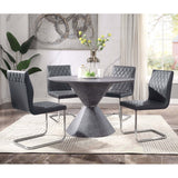 English Elm Grey and Chrome Side Chair With Sled Base (Set Of 2)