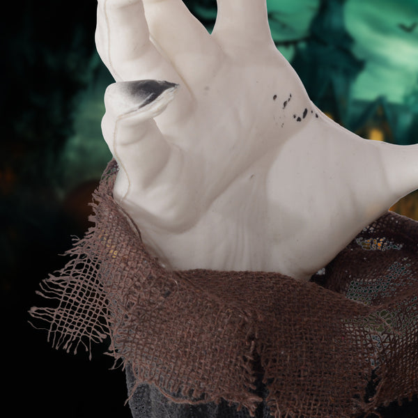 English Elm Homcom 6' Life-Size Animatronic Zombie With Light-Up Eyes, Realistic Skeleton, Motion & Sound Activation W2225P229498