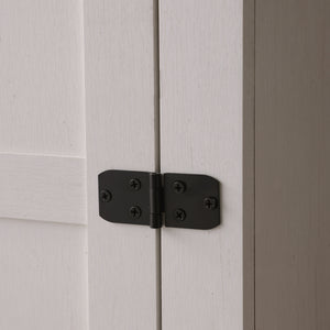 English Elm 6-Tier Shoe Storage Cabinet Farmhouse White+Oak with Adjustable Shelves, 2-Tier Open Tray & Anti-Tip Safety W3151P264510