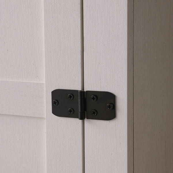 English Elm 6-Tier Shoe Storage Cabinet Farmhouse White+Oak with Adjustable Shelves, 2-Tier Open Tray & Anti-Tip Safety W3151P264510