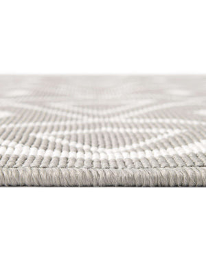 Unique Loom Outdoor Trellis Kafes Machine Made Geometric Rug Gray, Ivory 7' 10" x 10' 0"