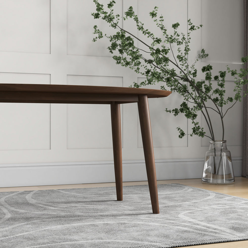 English Elm Ashcroft Furniture - Ada Mid Century Modern Solid Walnut Oval Dining Table, Space-Saving Pedestal Design for Small Homes Brown,Wood B183P231921