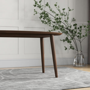 English Elm Ashcroft Furniture - Ada Mid Century Modern Solid Walnut Oval Dining Table, Space-Saving Pedestal Design for Small Homes Brown,Wood B183P231921