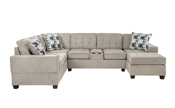 English Elm Oslo Sectional Sofa With Reversible Chaise, Cup Holders & Hidden Storage For Ultimate Comfort B078S00594-GIGA