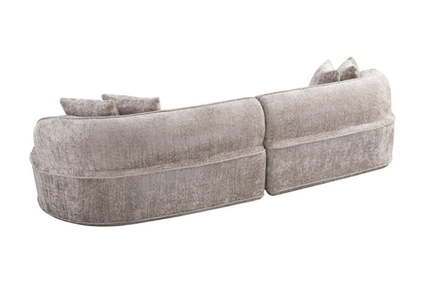 English Elm Modern Boucle Oversized L-shaped Sectional Sofa with Sculptural Curved Silhouette Camel W5515S00003