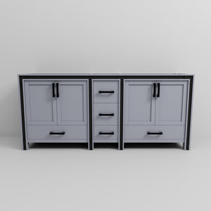 English Elm Dark Grey Double Bath Vanity 80-in W x 22-in D – Solid Wood Frame, Soft-Close Drawers, Fully Assembled with Ample Storage B2731P260739