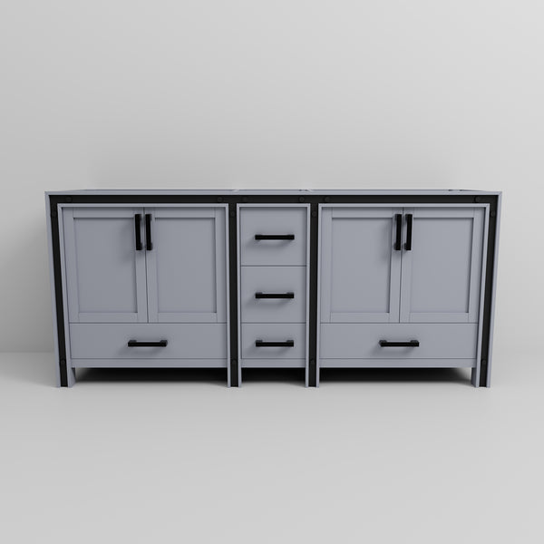 English Elm Dark Grey Double Bath Vanity 80-in W x 22-in D – Solid Wood Frame, Soft-Close Drawers, Fully Assembled with Ample Storage B2731P260739