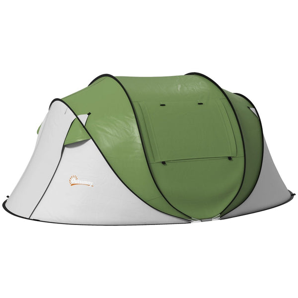 English Elm Outsunny Instant Pop up Camping Tent with Porch Vestibule Waterproof 3 Person Dome Green W2225P200771