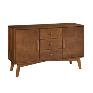 English Elm 47.3" Mid Century Modern Sideboard Buffet with 2 Doors 3 Drawers Walnut — Spacious Storage, Solid Wood Base, Stylish Console Table W1801P195696