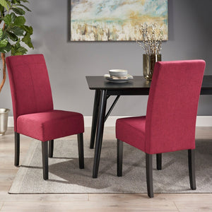 English Elm Hanford Upholstered Dining Chair Set of 2 with T-stitch Back and Tapered Legs N767P360602R