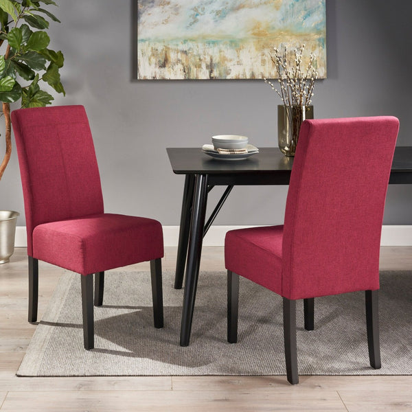 English Elm Hanford Upholstered Dining Chair Set of 2 with T-stitch Back and Tapered Legs N767P360602R