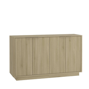 English Elm Wood Modern Buffet Cabinet With Fluted Design, Adjustable Storage, Accent Console For Home & Bar W1321P386935-GIGA