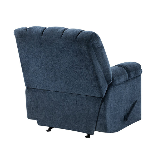 English Elm Gentle Rocking Reclining Chair with Chenille Upholstery, Ultra-Comfort Seat, Smooth Motion Recliner for Living Room Relaxation and Support Blue 41 L x 32 W x 29 H B011P347314