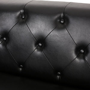 English Elm 3-seater Diamond Tufted Contemporary Sofa Deep Seated Living Room Couch with Pillows Black 70630.00AMDNT_70630.00BMDNT