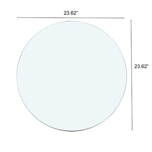 English Elm Tempered Glass Top 23.6-Inch Round Tabletop - Durable, Elegant, Scratch-Resistant For Any Space W1718P352042-GIGA