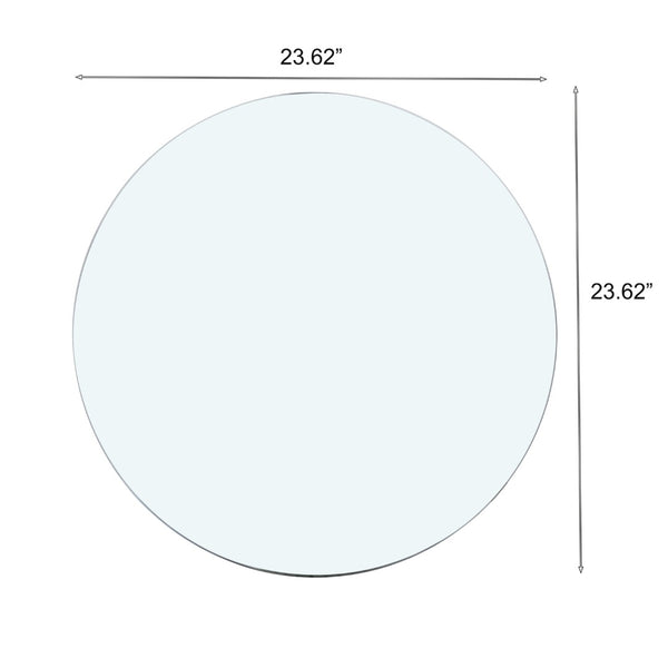 English Elm Tempered Glass Top 23.6-Inch Round Tabletop - Durable, Elegant, Scratch-Resistant For Any Space W1718P352042-GIGA