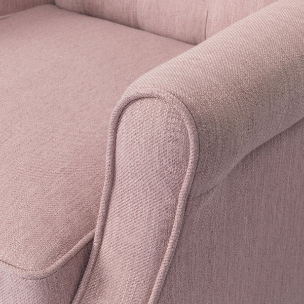 English Elm Christopher Knight Home® - 28" 28" Wide Manual Wing Chair Recliner Light Pink Fabric Push-Back Tufted Diamond Stitch Cozy Elegance 68629.00LBLSH