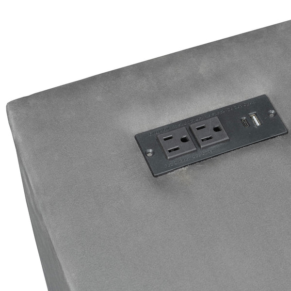 English Elm Full Size Upholstered Platform Bed With Trundle, Charging Station, And Smart Storage In Gray Velvet N7090000604E