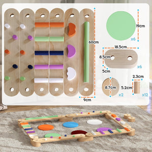 English Elm Qaba Kids Balance Beam Set – Versatile Wooden Obstacle Course For Toddlers 3-8, Indoor/Outdoor Play W2225P249790-GIGA