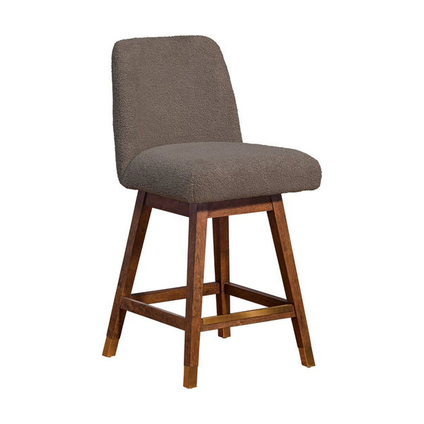 English Elm Amelia Boucle Upholstered Swivel Counterstools Set of 2 for Kitchen Island Bar B2736S00030