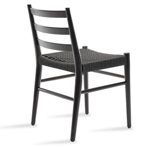 English Elm Wood Rattan Dining Chairs Set of 2 — Fully Assembled Beech Wood, Ergonomic Back, 300lb Capacity, Black T3623P381090