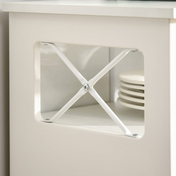 English Elm Homcom Versatile Buffet Cabinet With Large Tabletop, Organized Storage & Adjustable Shelving, White W2225P217407