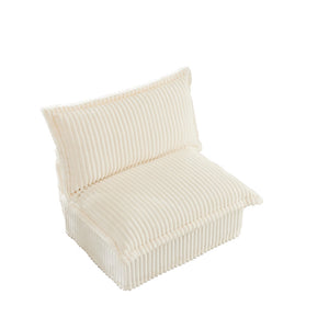 English Elm Koala Armless Chenille Sofa Deep Seat Wraparound Pillows for Modern Living Rooms W3041P240122