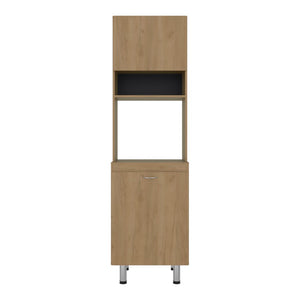 English Elm Soham Tall Kitchen Pantry Cabinet with Chrome Legs Warm Beige Minimalist Storage B092P474468