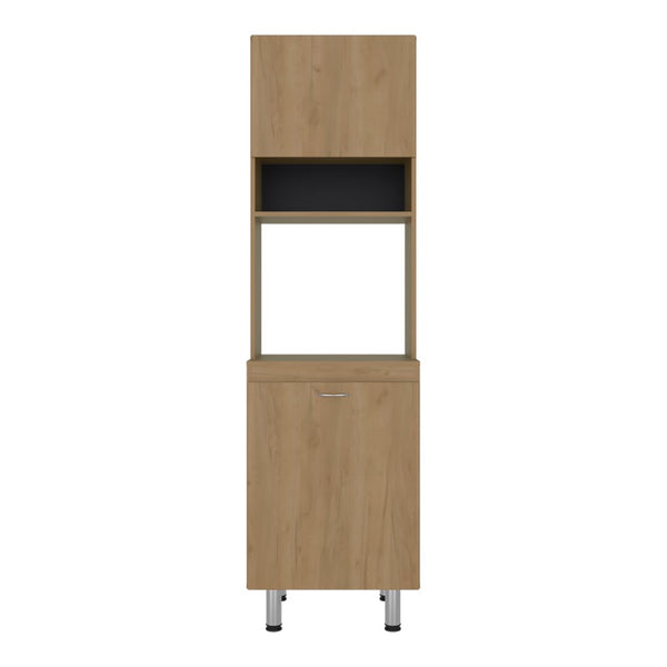 English Elm Soham Tall Kitchen Pantry Cabinet with Chrome Legs Warm Beige Minimalist Storage B092P474468