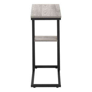 English Elm Accent Table - Sleek C-Shaped Design For Living Room & Bedroom - Grey Laminate With Black Metal Frame B2710P219397