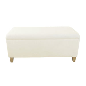 English Elm Liv Sherpa Upholstered Storage Ottoman Bench with Hinged Lid and Wood Base B056P416984