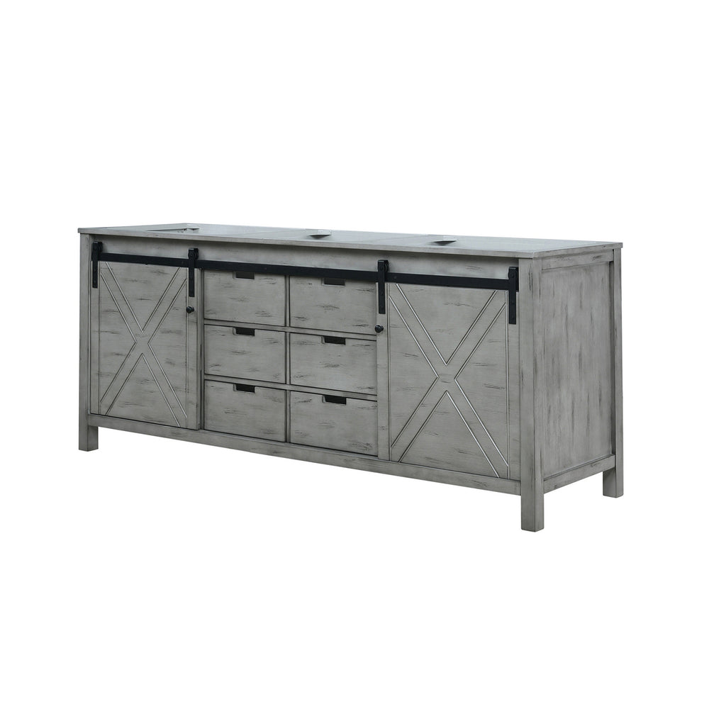 English Elm Ash Grey Double Bath Vanity 80" W x 22" D - Solid Wood Frame, E0 Plywood, Soft-Close Drawers, Storage B2731P261001