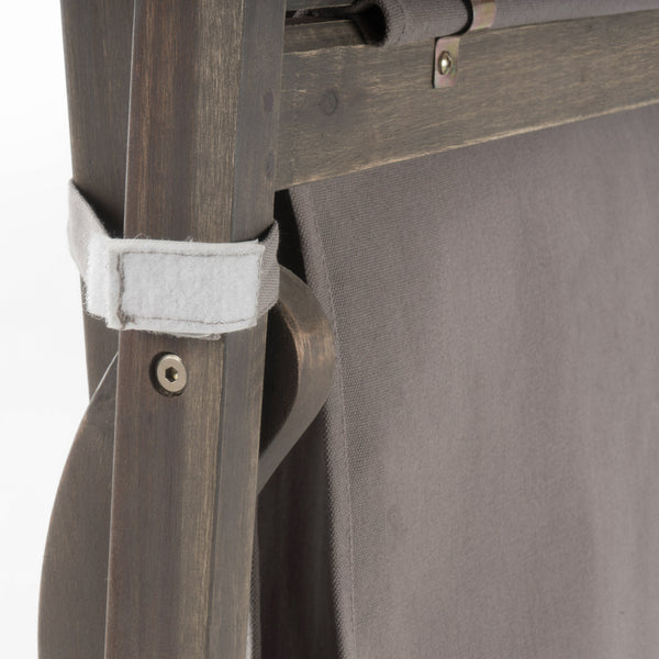 English Elm Christopher Knight Home® - NIKKI Sling Chair with Head Pillow — Portable Wood Frame Beach & Pool Lounger, Durable Polyester Fabric Grey 57 L x 26.75 W x 8.25 H 60059.00FEU